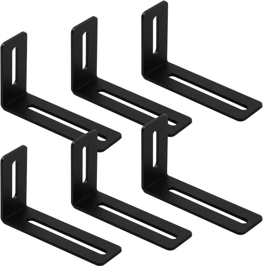 Pack of 6 L Furniture Corner Shelves L-Shape Adjustable Angle Clamps L-Shape Metal Angle with 2 Holes Hoekconstructie en Meubelaccessoires