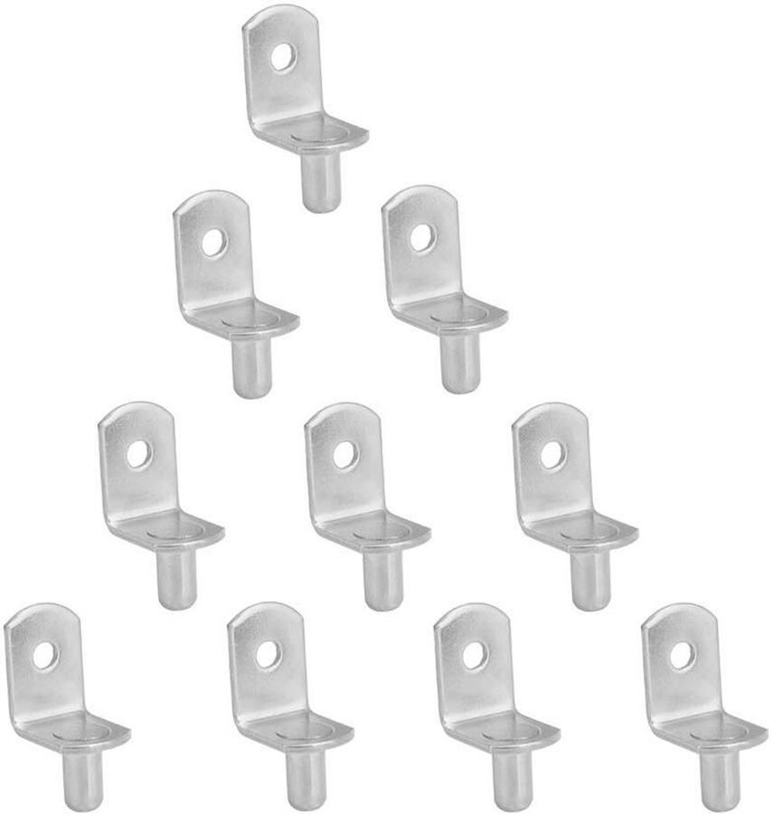 Pack van 10 Planken Metaal en Kunststof Glasplank Beugels voor Kledingkast Wijnkast Tentoonstellingsstand Tafel