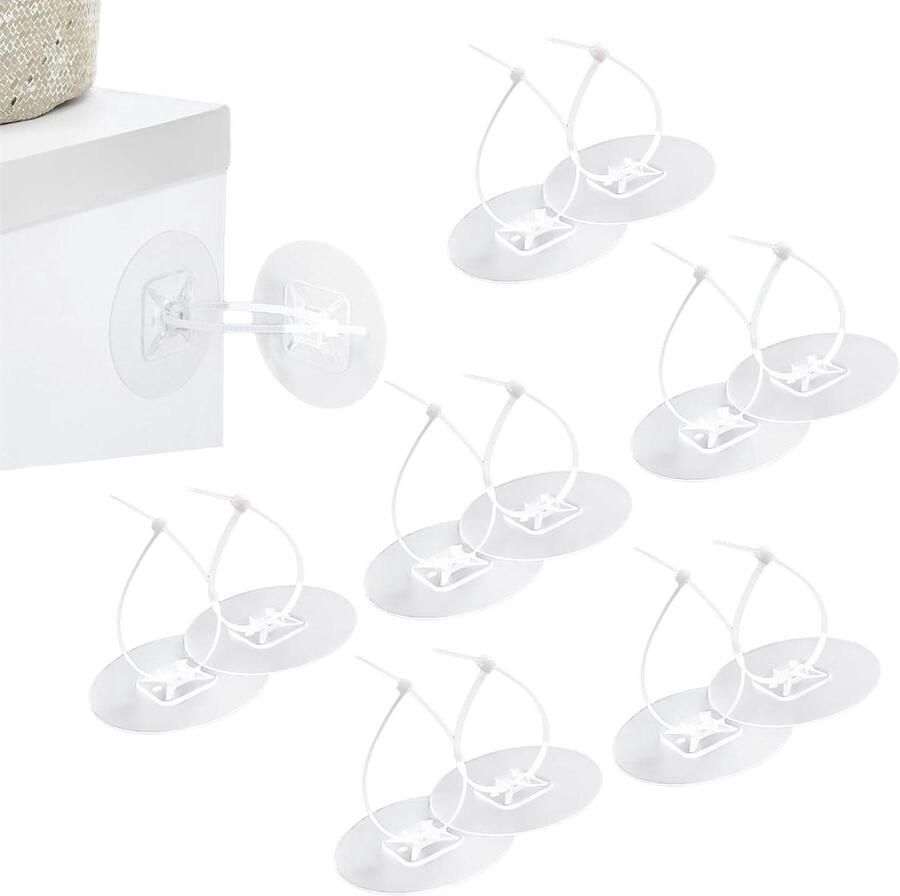 Pack van 12 meubel ankerbanden voor kindveiligheid en dierenbescherming Voorkommeubelkanteling voor boekenkasten en ladekasten