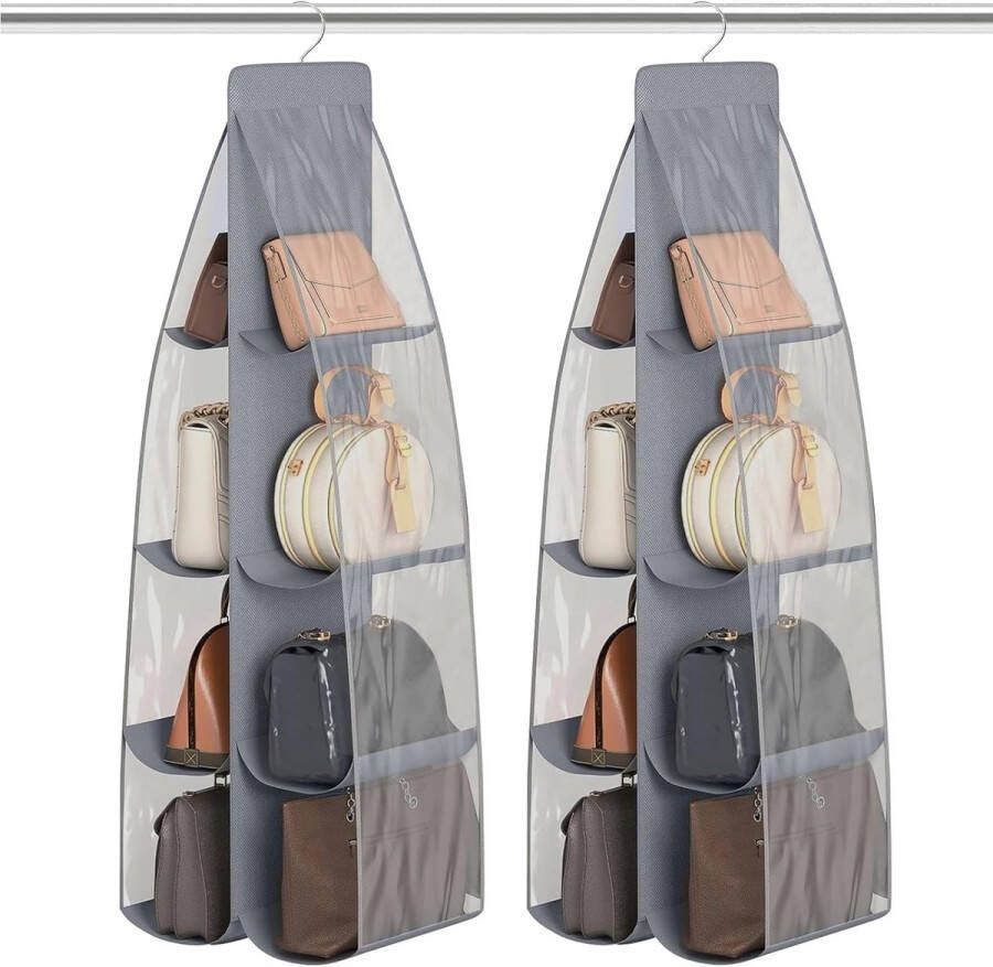 Pack van 2 handtasorganizers handtasopberger tassenopberger hangende organizer tassenstandaard ideaal voor het opbergen van handtassen schoudertassen
