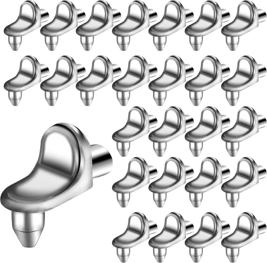 Allecto Plus Inlegplankhouders L-vorm met neus Set van 80 Ø 5 mm Legplankdragers voor keukenkasten en boekenkasten