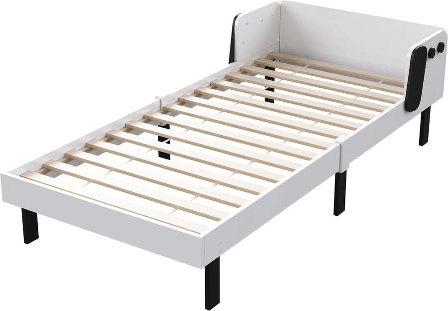 Paco Goederen peuterbed Kinderbed bed 90×200cm hoofdeinde in puppyvorm bedframe Matras niet inbegrepen