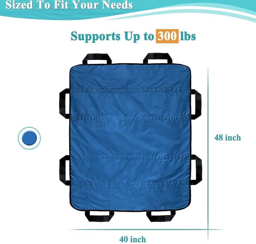 Pad Draw Sheet Patiënt Transfer Board Lift Sheet Slide Beschermende Ziekenhuis Bed Mat Met Handvatten voor Incontinentie Bariatrisch Ouderen Herbruikbaar & Wasbaar (48 X 40)