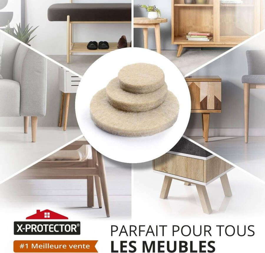 Pads Vloerbeschermers 357 PCS Vilten Pads voor Stoelpoten Meubilair Vilten Pads voor Meubelpoten Enorme hoeveelheid Vloerbescherming Pads Bescherm uw houten vloeren!