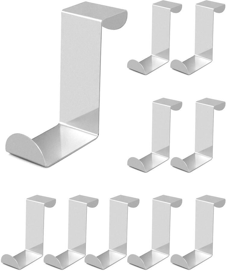 Pak van 10 haken om op te hangen deurhaken Z-vormig roestvrij staal voor deurkozijnen kasten laden
