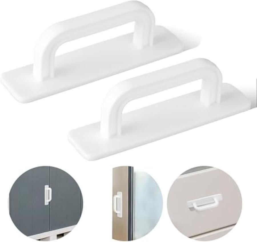 Pak van 2 zelfkleven wit 100 mm balkondeurgreep voor buiten kastgrepen om te lijmen meubelgrepen zonder boren voor keukenkasten kledingkasten