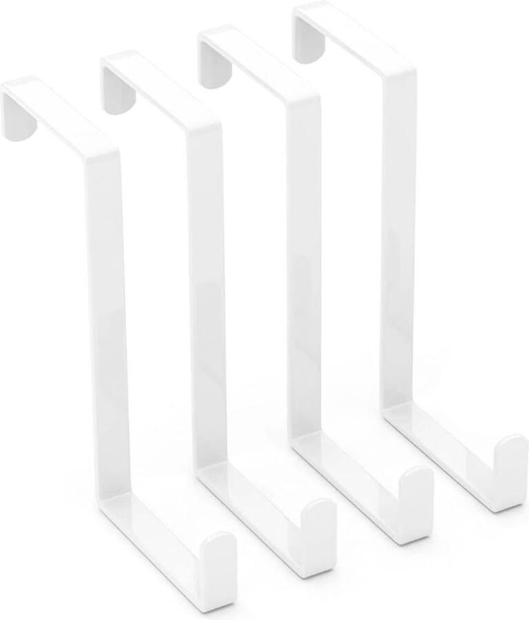 Pak van 4 deurhaken om op te hangen type Z deurhaken wit deurhaken voor kransen kapstokken deurophanging kapstokhaak deur deurhanger van massief metaal draagvermogen 15 kg
