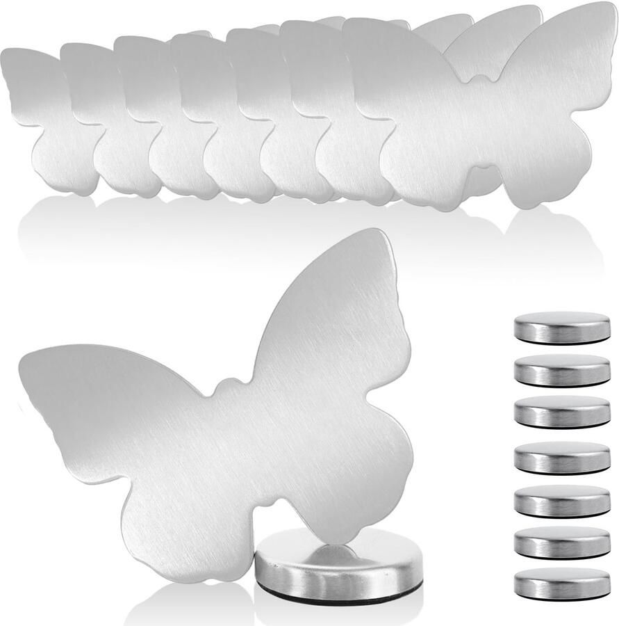 Pak van 8 tafelkleedgewichten magnetisch tafelkleedgewichten van roestvrij staal extra zwaar tafelkleedgewichten voor buiten tafelkleedhouder voor kamperen bruiloften tuin picknicks (vlinder)