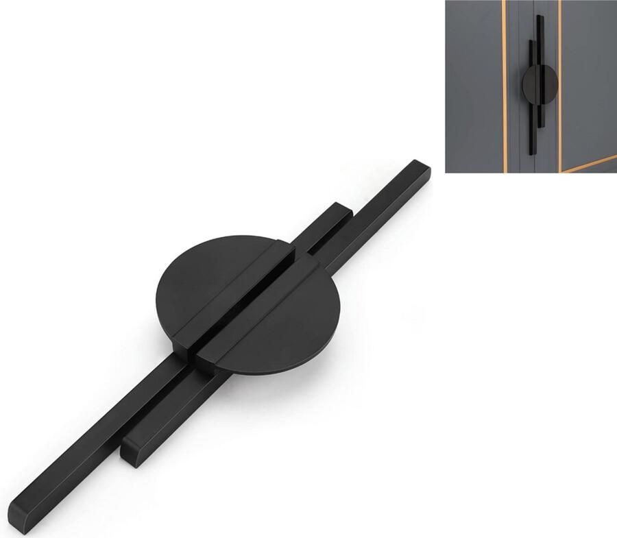 Pakket van 2 kastgrepen halfronde meubelgrepen -160 mm -handgrepen met gatenafstand handgrepen voor keukenkasten keukengrepen zwart
