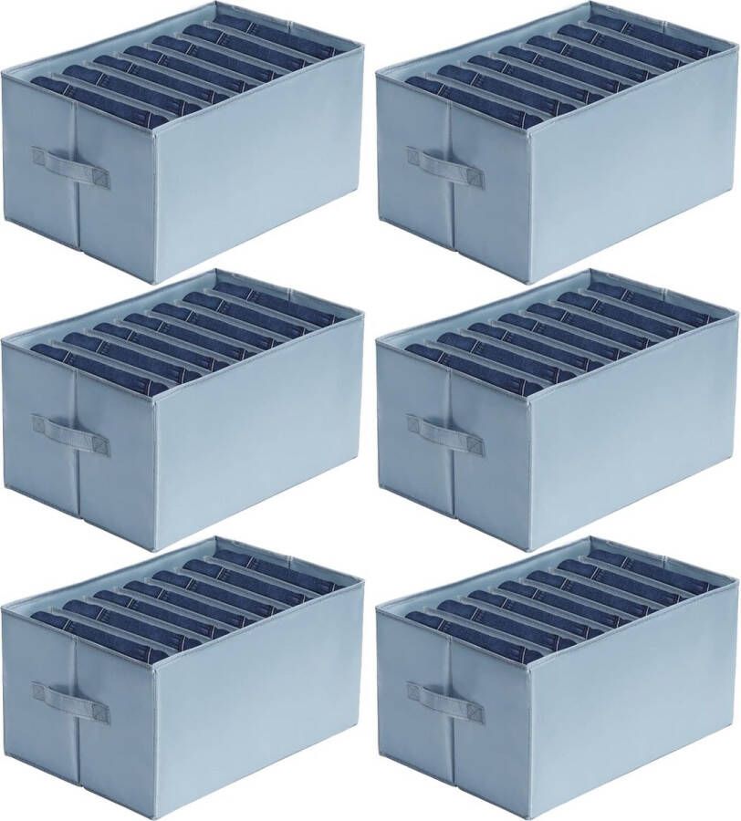 Pakket van 6 kledingkastorganisatoren opvouwbare PP-harde bordkastorganisator en ladesysteem voor kleding jeans broeken shirts truien (44 x 28 x 22 5 cm 7