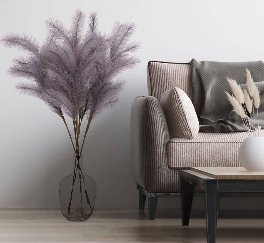 Pampasgras 5 stuks verrukkelijk 95 cm lang pampasgras grote decoratie droogbloemen gebruikt voor moderne woonkamer tafel badkamer en boho decoratie (licht paars)