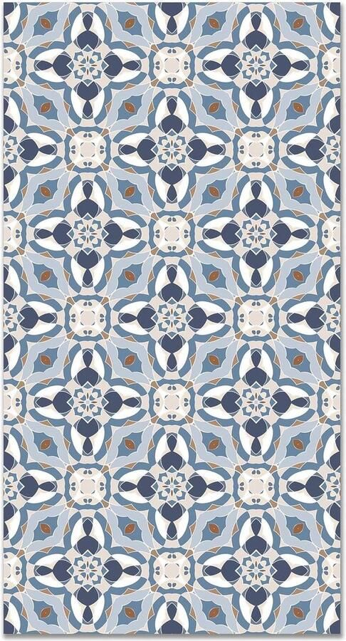 Panorama Blauwe Tegel 60x110 cm Vinyl Keukenmat Oosterse Caleidoscoop Woonkamer Kleed Antislip Schimmeldodend Vlamvertragend PVC Vloerkleden vloerkleed