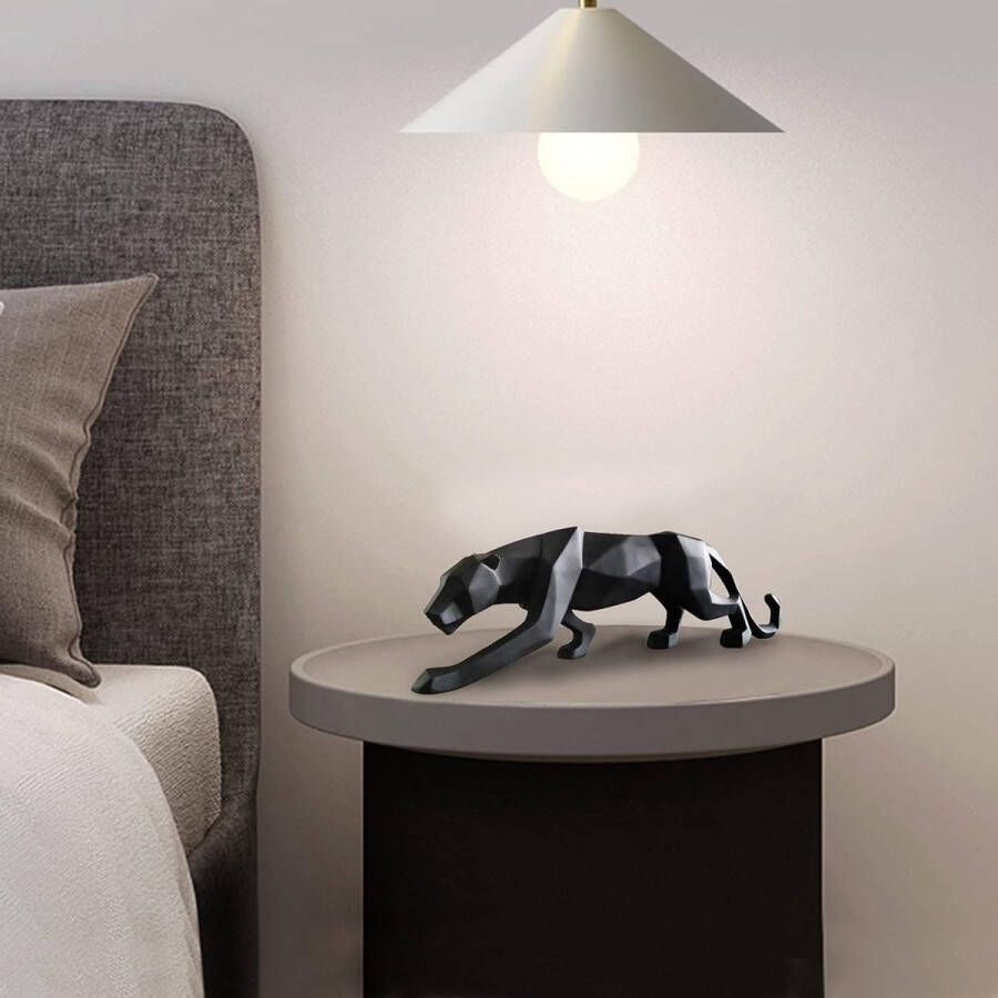 Panther Sculptuur Modern Luipaardbeeldje Decoratie Abstract Geometrisch Model Handwerk Standbeelden Decoratie voor Woonkamer Huis Boekenkast B-L