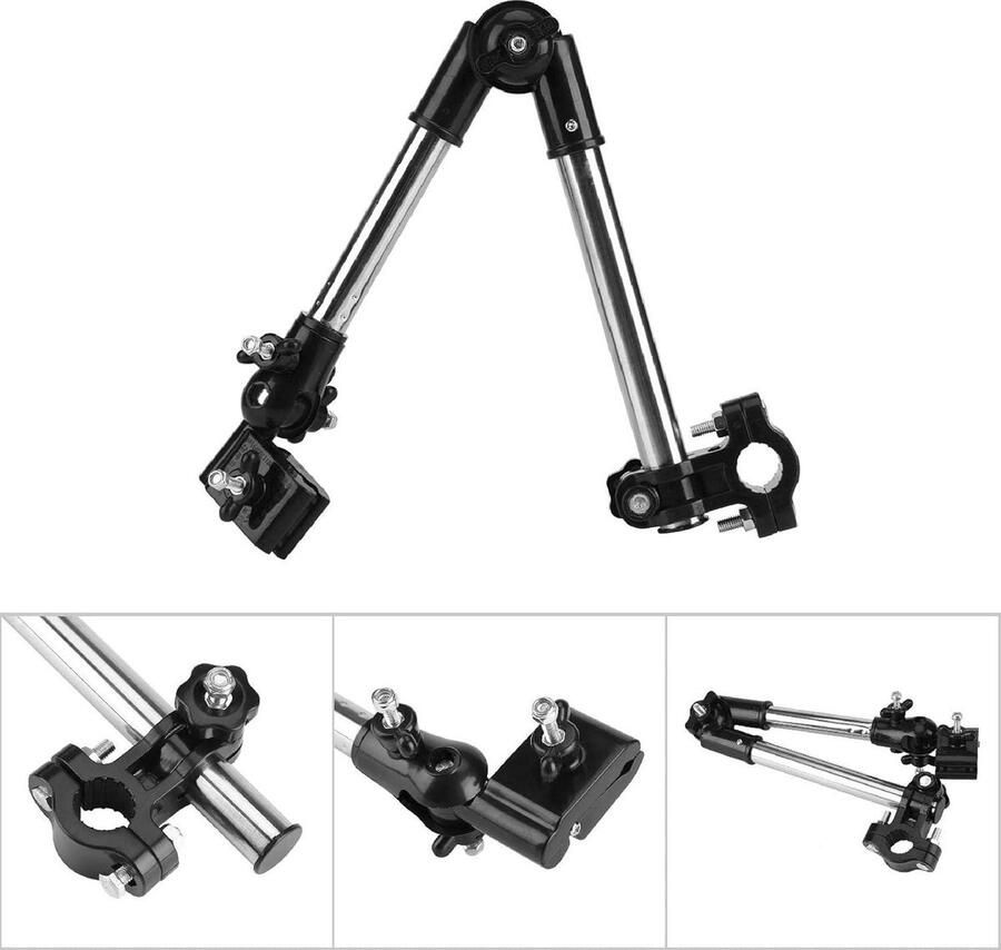 Paraplu Standaard 360 ° Verstelbaar Stretch Mount Standhouder voor Trolley Kinderwagen Fietsstoel Compatibel parapluhouder voor rollator