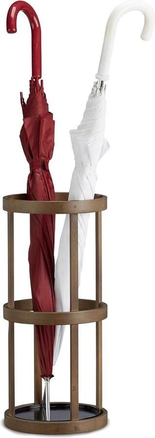 Paraplubak bamboe HBD metaal bruin 45x205x205 cm wandelstokhouder voor paraplu s en wandelstokken