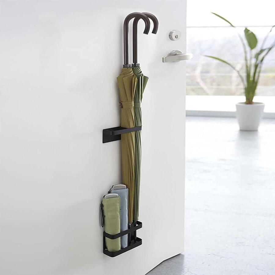 Paraplubak Decoratief Wandgemonteerd Magnetisch Paraplurek voor Hal Zwart Magnetisch Halparaplurek