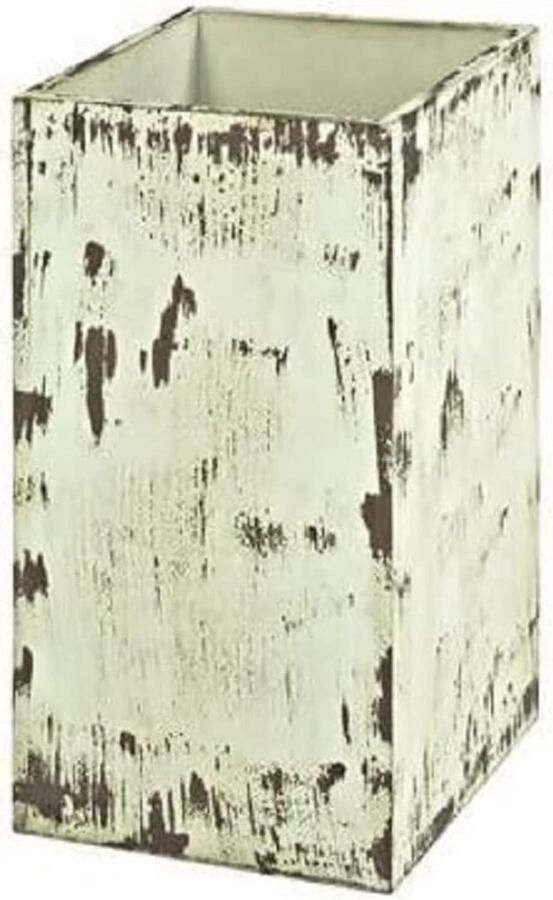 Massief houten vintage paraplubak B 20 x D 20 x H 40 cm