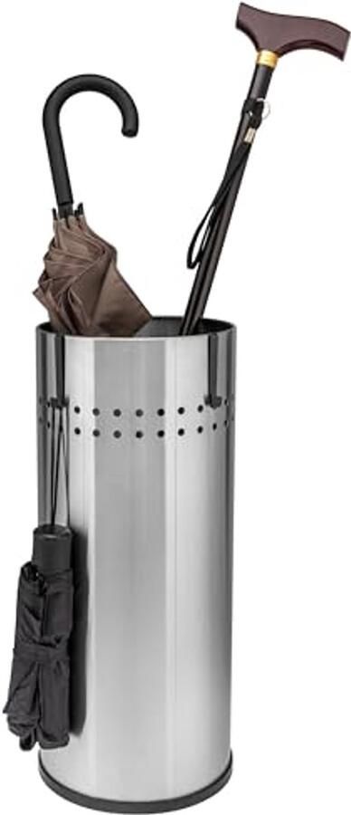 Paraplubak met Lekbak en Haken – Ideaal voor Hal Kantoor of Studeerkamer – Geschikt voor Wandelsokken en Cadeaupapierrollen