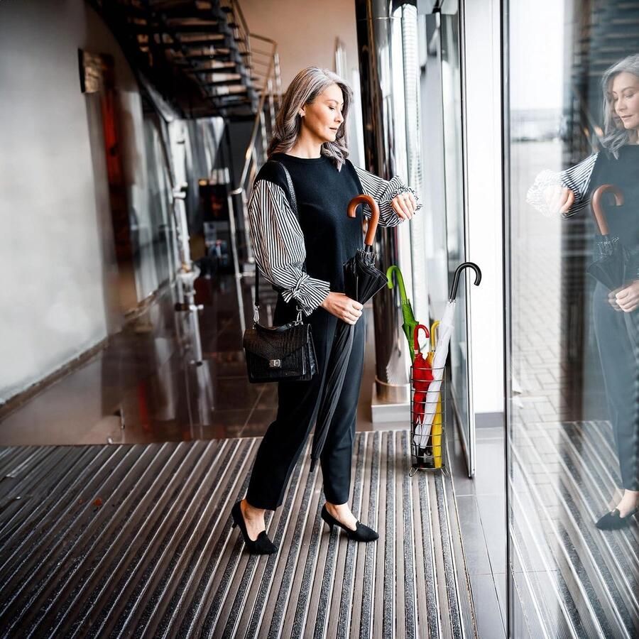 Paraplubak metaal modern design zilver HxØ: 44 x 16 cm hal gang opbergstandaard. umbrella holder