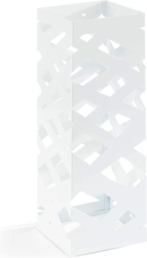 Paraplubak Metaal Wit B 16 x D 16 x H 48 cm Decoratieve Paraplubak