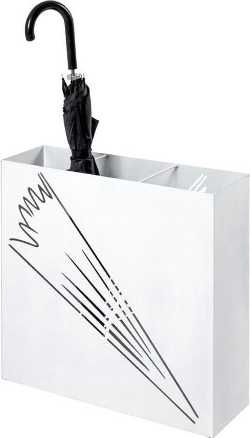 Paraplubak metaal wit B 50 x D 16 x H 48 cm