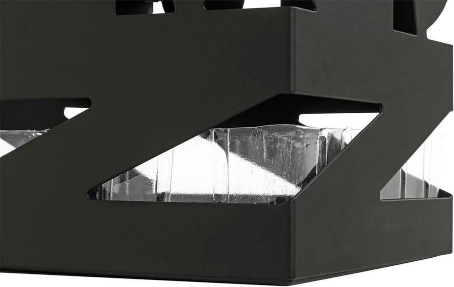 Paraplubak metaal zwart B 16 x D 16 x H 48 cm