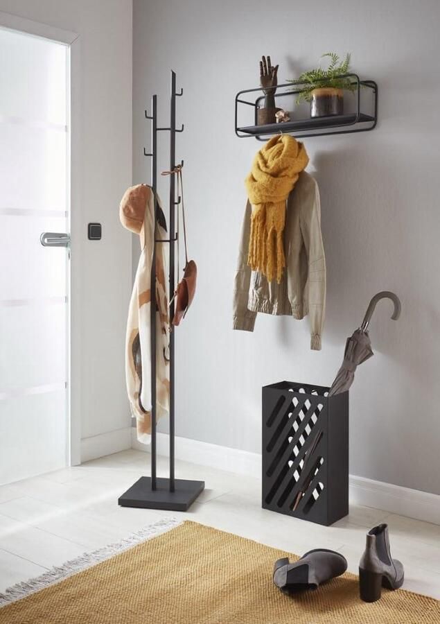 Paraplubak metaal zwart B 30 x D 16 x H 48 cm