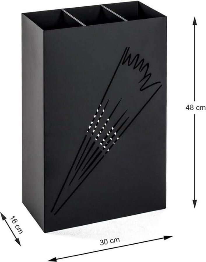 Paraplubak metaal zwart B 30 x D 16 x H 48 cm