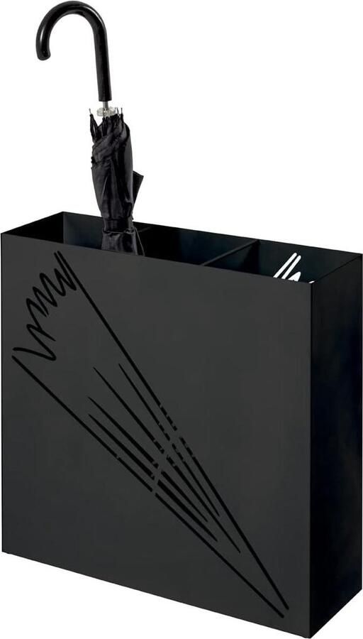 Paraplubak metaal zwart B 50 x D 16 x H 48 cm