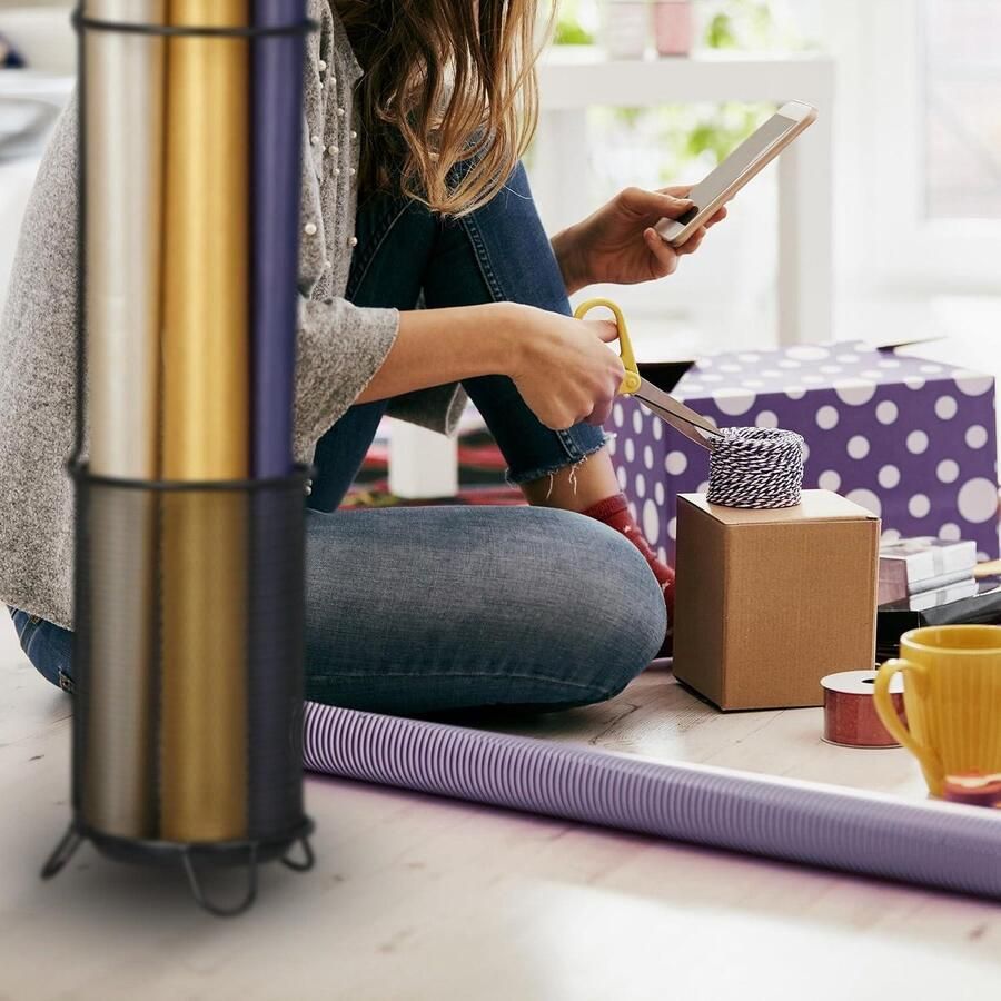 Paraplubak metaal zwart HxØ: 525x16 cm voor paraplu's wandelstokken modern mesh design ronde standaard