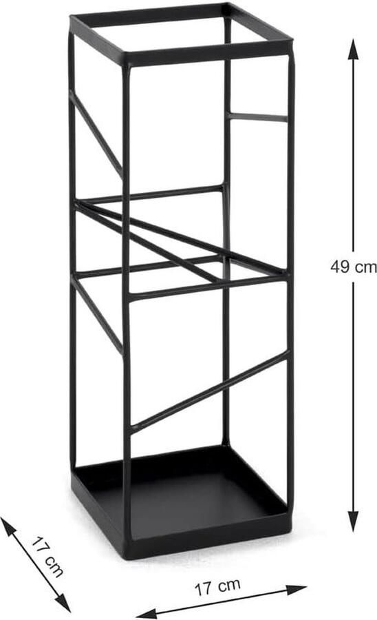 Paraplubak metaal zwart Moderne HAKU Möbel B 17 x D 17 x H 49 cm