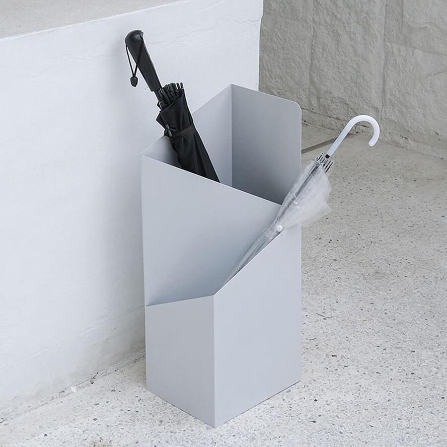 Paraplubak Nordic Creative Metal Paraplu Rack Vloermandige Paraplu Staan ​​voor Korte En Lange Parasols Deuropening Buiten Gang Rechthoekige Paraplu Houder(Color:wit)