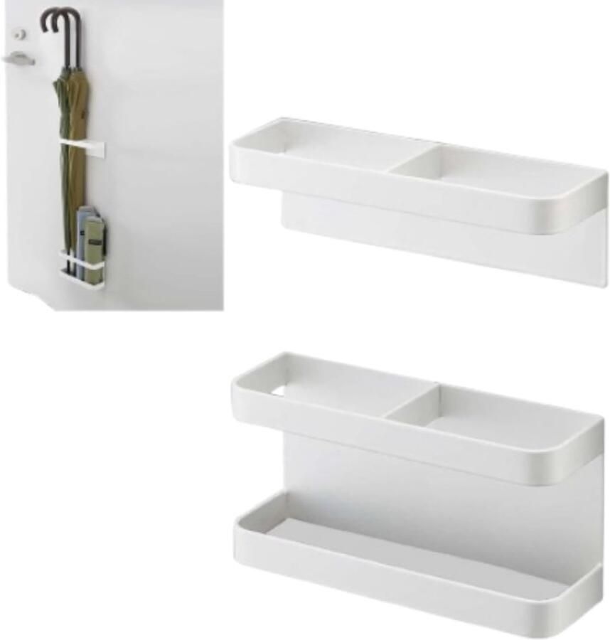 Paraplubak parapluhouder parasolhouder strand magnetische paraplubak magnetische paraplubak voor aan de muur in hoogte verstelbaar geen gaten nodig voor hotels Paraplustandaard opslag wit 22 x 9.5 x 8.5 cm