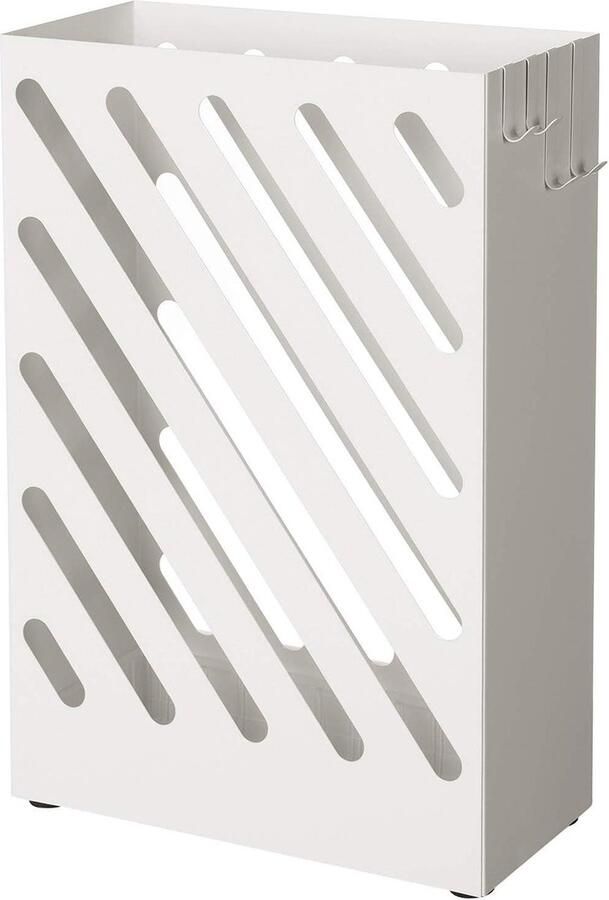 Paraplubak rechthoekig metaal haken wateropvangbak wit SONGMCIS LUC03WT umbrella holder