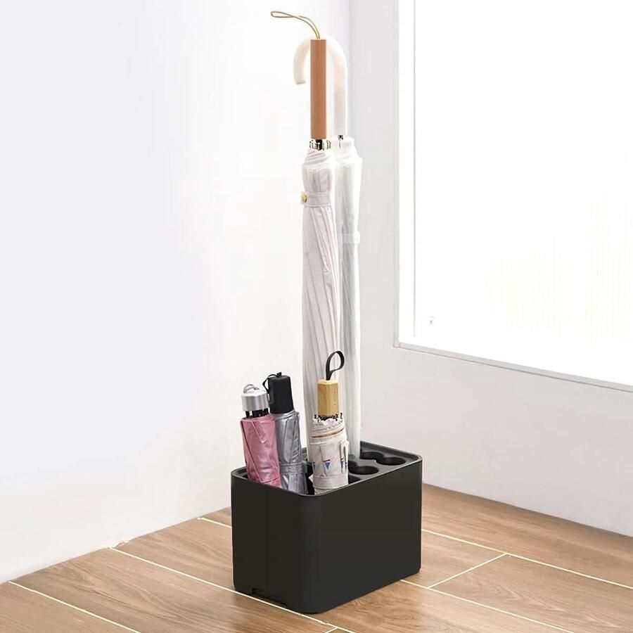 Paraplubak Stand Rack Entryway Paraplu Houder met Druppellade Ruimtebesparende Organizer voor Thuis Kantoor Opgeslagen 10 Paraplu's (zwart)