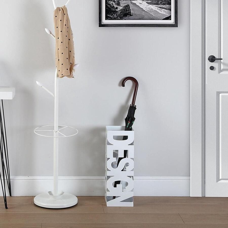 Paraplubak voor Inkomhal Slaapkamer of Zaal Moderne parapluhouder Afmetingen (H x B x H) 52 x 19 x 19 cm Metaal Kleur Red