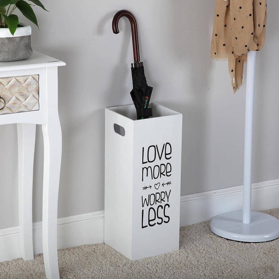 Moderne Paraplubak 53 x 21 x 21 cm Zwart en Wit MDF Hout Inkomhal Slaapkamer Zaal