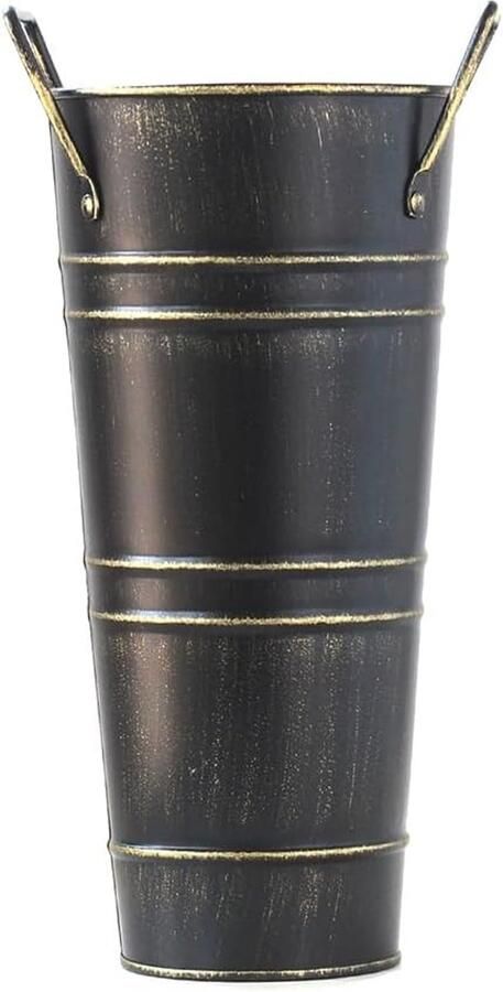 Paraplubakken 2 stuks metalen paraplubak Franse bloemenemmerhouder vloerparaplubak rieten opbergrek