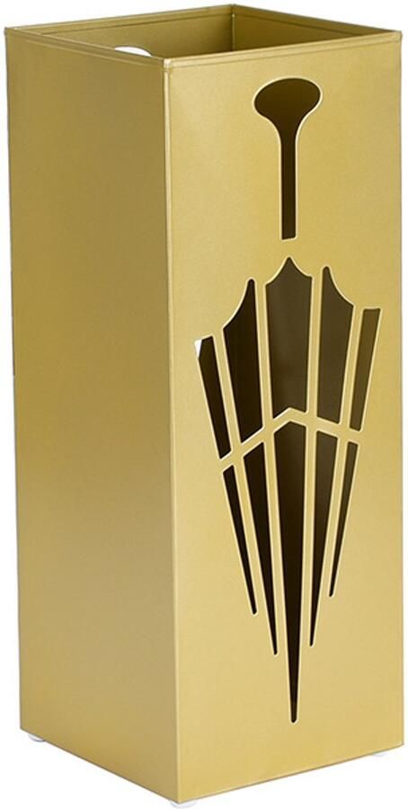 Paraplubakken Paraplustandaard metalen parapluhouder grote paraplustandaard paraplubak holle vorm vierkante vorm 41 -6 x 16 -9 x 16 -9 cm goudkleurig