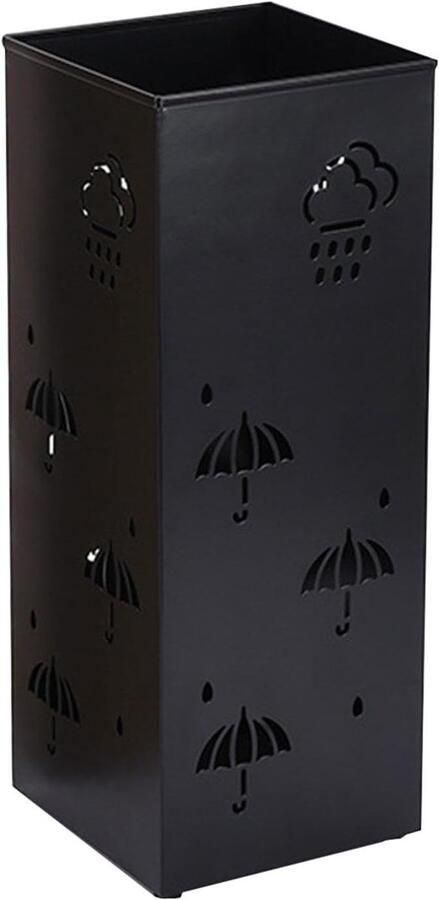 Paraplubakken Vierkante metalen paraplubak voor de entree opbergruimte voor in de hal woonkamer geschikt voor 4-5 paraplu's (zwart)