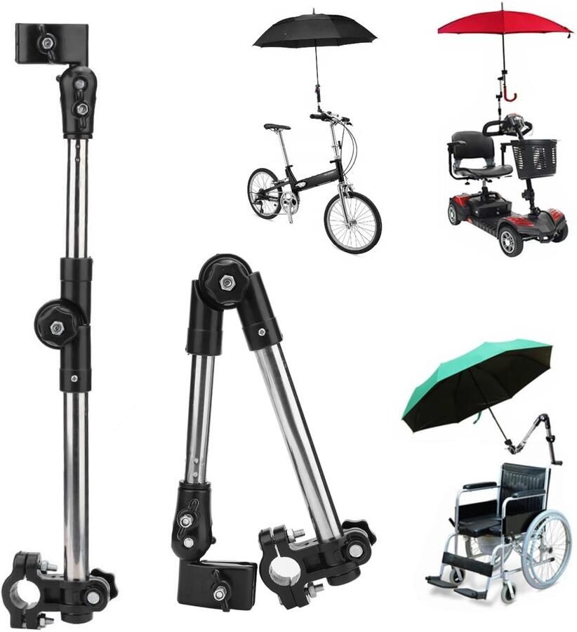 Parapluhouder Draaibare Verstelbare Opvouwbare Paraplustandaard Klemhouder Paraplu\Parasol Steunframe Buitensport Accessoires voor Rolstoel Fiets kinderwagen