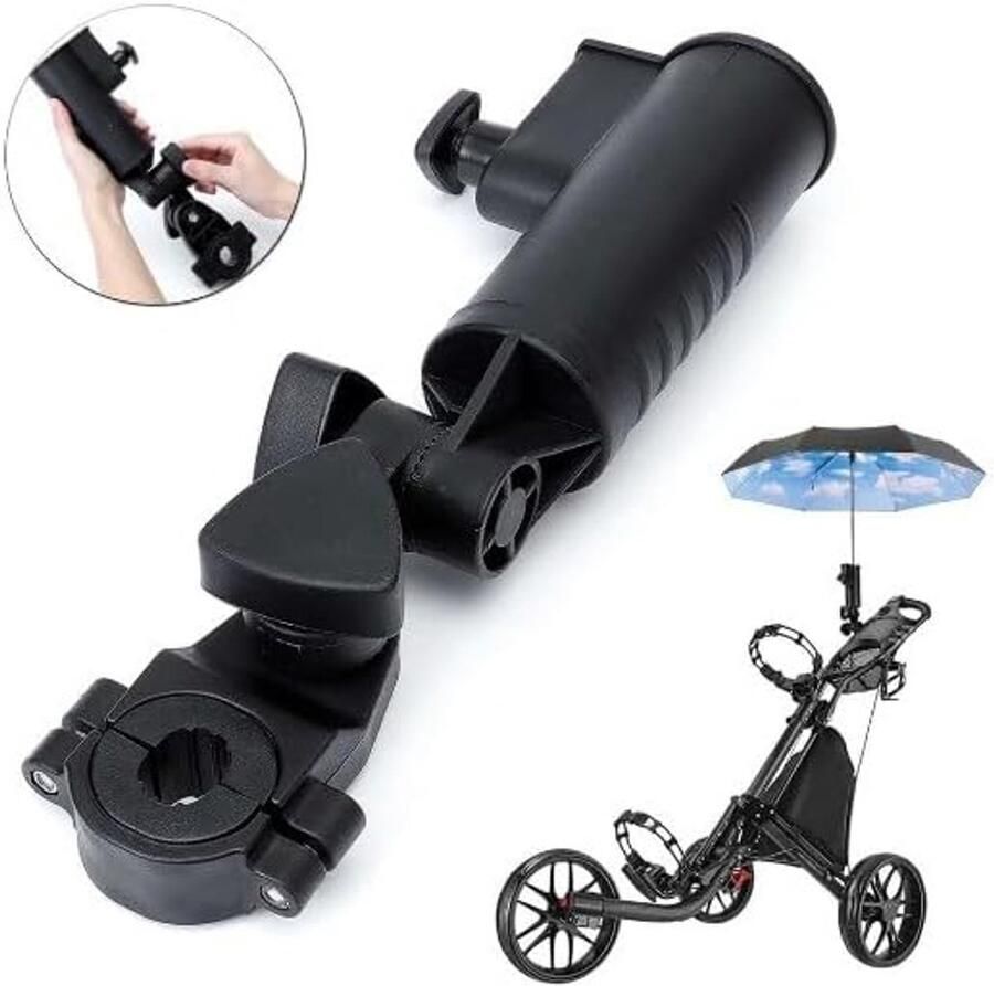 Parapluhouder Fietsparapluhouder Stevige golfkar parapluhouder 180° verstelbaar Geschikt voor kinderwagens fietsen rolstoelen scootmobielen strandstoelen Winddichte universele parapluhouder