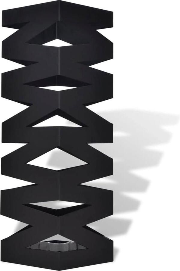 Parapluhouder paraplustandaard vierkant zwart staal 48 5 cm