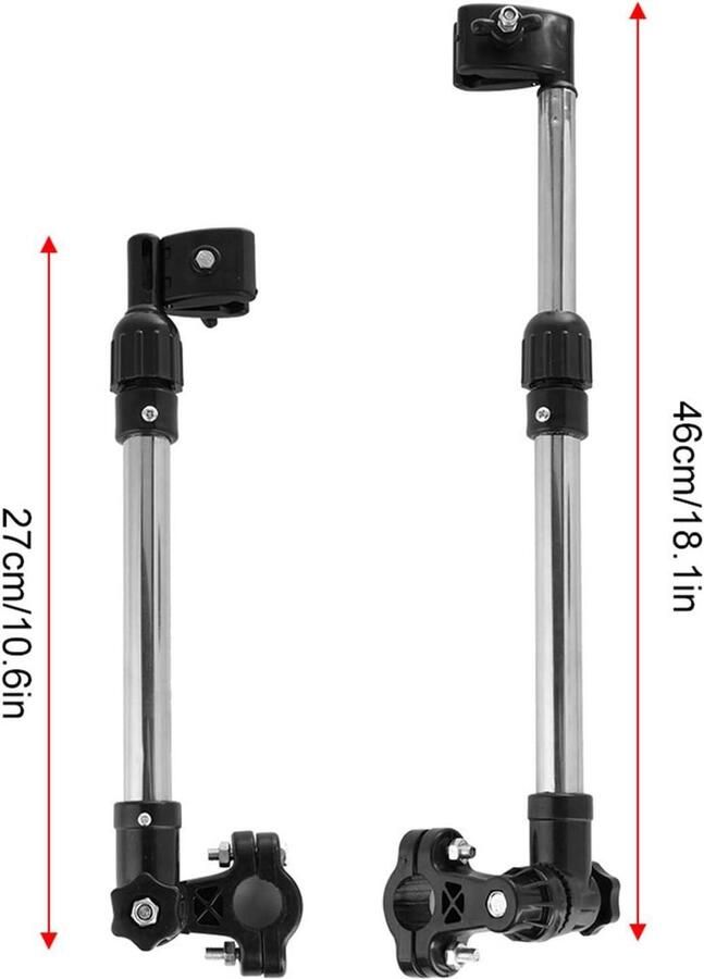 Paraplustandaard fiets kinderwagen met intrekbare parapluhouder van roestvrij staal Fietsen en onderdelen