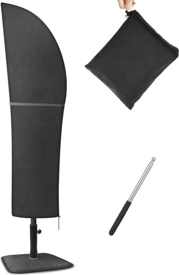 Parasol Protective Cover Cantilever Parasol Protective Cover Waterproof 420D Oxford Cover for Parasols 2 to 4 m Large Protective Cover Parasol with Rod (265 x 30 x 70 45 cm)