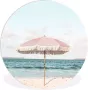 WallCircle Wandcirkel ⌀ 120 Parasol Strand Zee Wolken Ronde schilderijen woonkamer Wandbord rond Muurdecoratie cirkel Kamer decoratie binnen Wanddecoratie muurcirkel Woonaccessoires XXL - Thumbnail 3