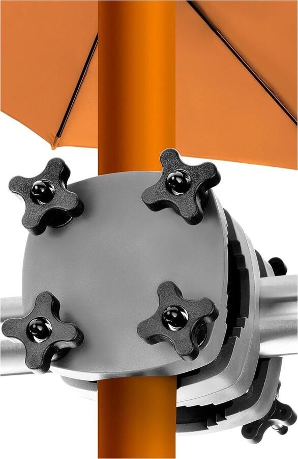 Parasolhouder balkonreling geschikt voor rechthoekige parasols tot 210 x 150cm en ronde tot 270 cm compacte balkon houder met merknaam Sunnyguy