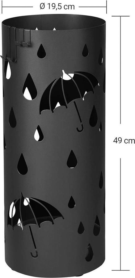 Parasolstandaard Paraplubak Paraplubakhouder 19.5 x 19.5 x 49 cm