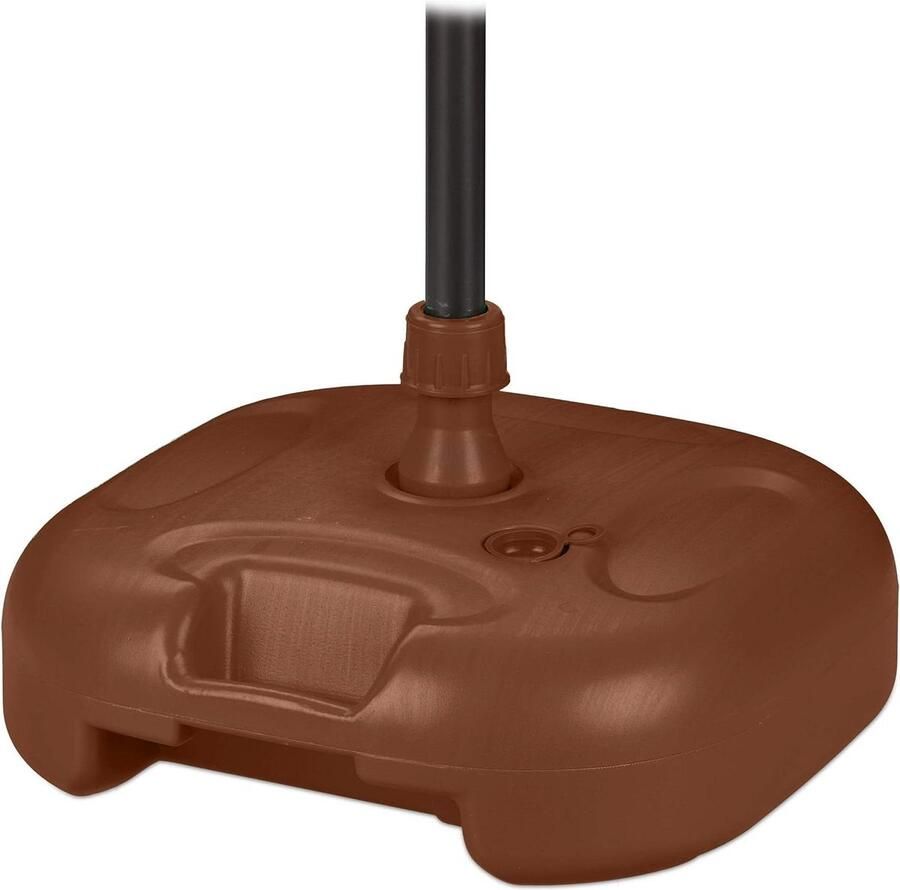 Parasolvoet vulbaar met water of zand Stokdikte 25-32 mm Kunststof parasolhouder 43 x 43 cm Bruin
