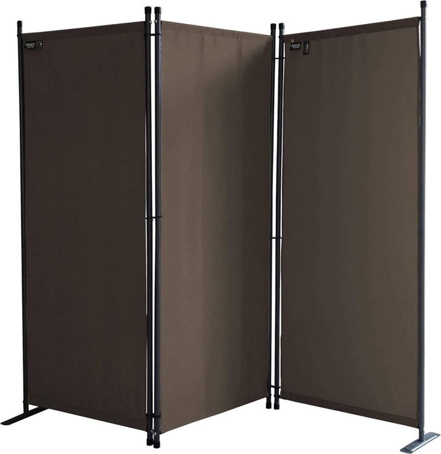 Paravent 3-delig 170 x 165 cm stof scheidingswand balkon inkijkbescherming opklapbare taupe
